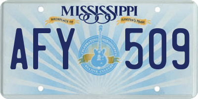 MS license plate AFY509