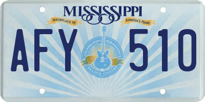 MS license plate AFY510