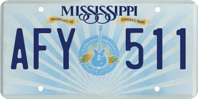MS license plate AFY511