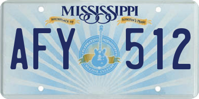 MS license plate AFY512