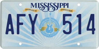 MS license plate AFY514