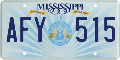 MS license plate AFY515