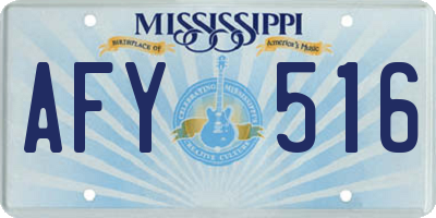 MS license plate AFY516