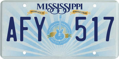 MS license plate AFY517