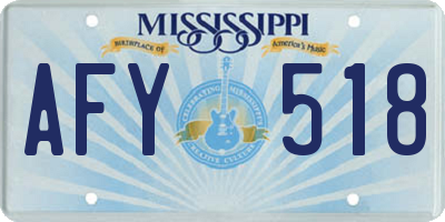 MS license plate AFY518