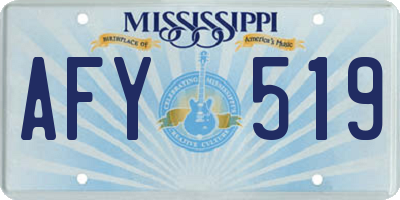 MS license plate AFY519