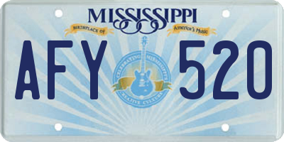 MS license plate AFY520