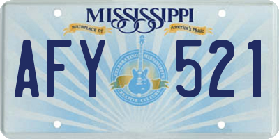 MS license plate AFY521
