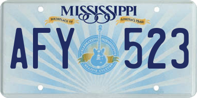 MS license plate AFY523