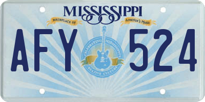 MS license plate AFY524