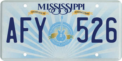 MS license plate AFY526