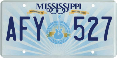 MS license plate AFY527