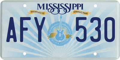 MS license plate AFY530