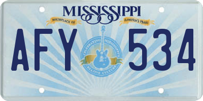 MS license plate AFY534