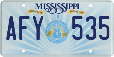 MS license plate AFY535