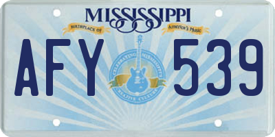 MS license plate AFY539