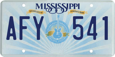 MS license plate AFY541