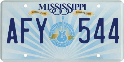 MS license plate AFY544