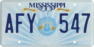 MS license plate AFY547