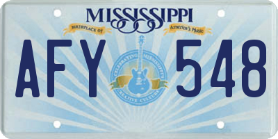 MS license plate AFY548