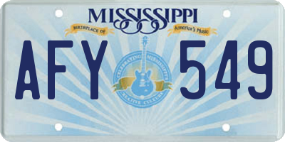 MS license plate AFY549