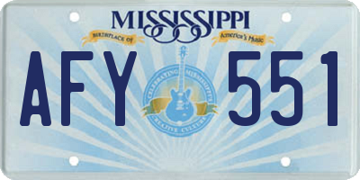 MS license plate AFY551