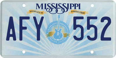 MS license plate AFY552