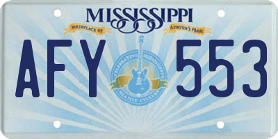 MS license plate AFY553