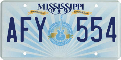 MS license plate AFY554