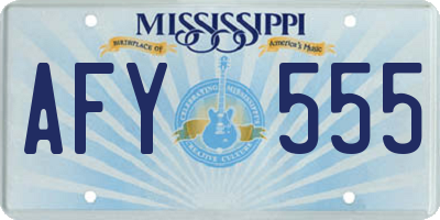 MS license plate AFY555