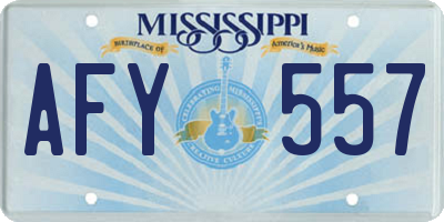 MS license plate AFY557