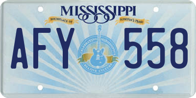 MS license plate AFY558