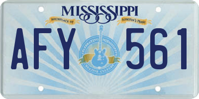 MS license plate AFY561