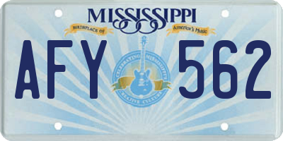 MS license plate AFY562