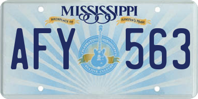 MS license plate AFY563