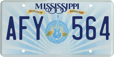 MS license plate AFY564