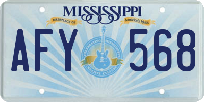 MS license plate AFY568