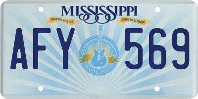 MS license plate AFY569