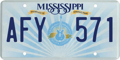 MS license plate AFY571