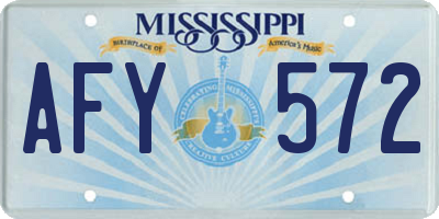 MS license plate AFY572