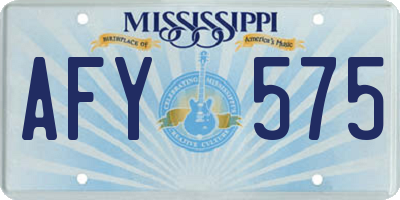 MS license plate AFY575
