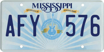 MS license plate AFY576