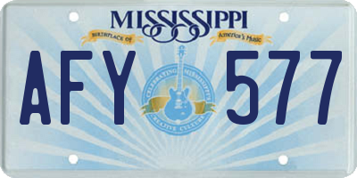 MS license plate AFY577
