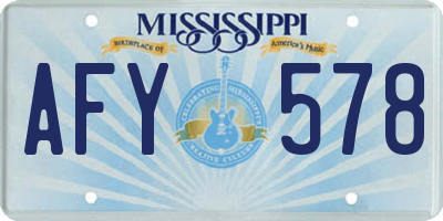 MS license plate AFY578