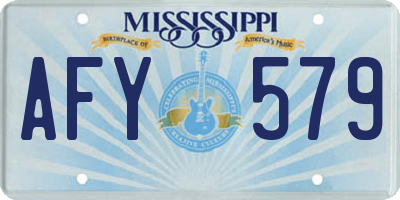 MS license plate AFY579