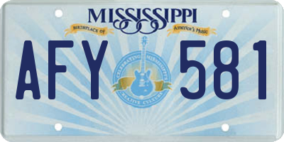 MS license plate AFY581