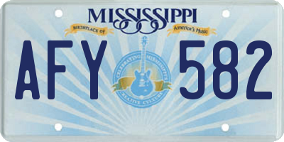 MS license plate AFY582