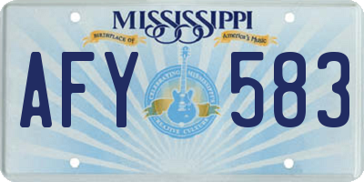 MS license plate AFY583