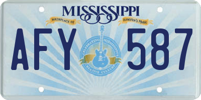 MS license plate AFY587