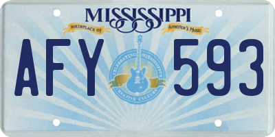 MS license plate AFY593